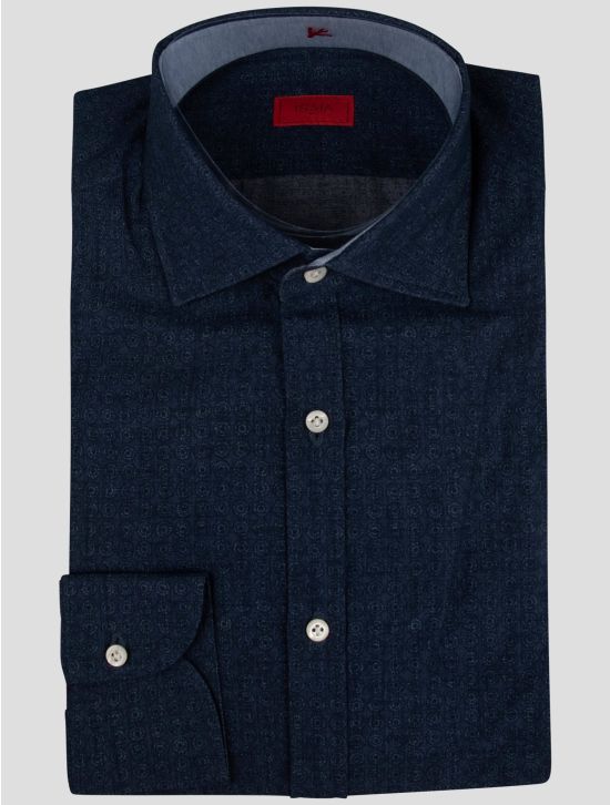 Isaia Isaia Blue Cotton Shirt Blue 000