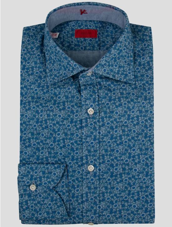 Isaia Isaia Blue Cotton Shirt Blue 000