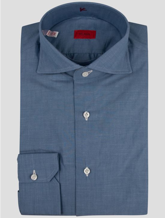 Isaia Isaia Blue Cotton Shirt Blue 000