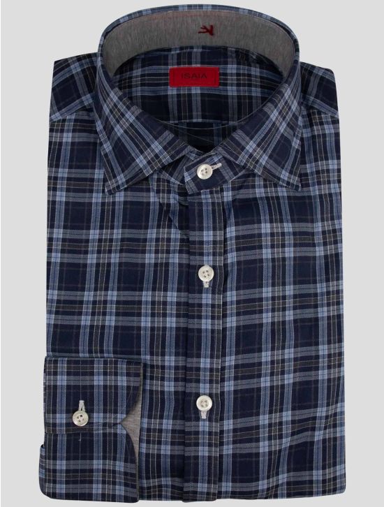 Isaia Isaia Blue Cotton Shirt Blue 000