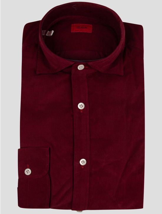 Isaia Isaia Burgundy Cotton Shirt Burgundy 000