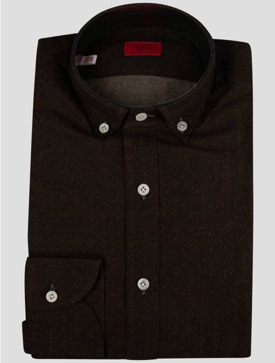 Isaia Isaia Brown Cotton Shirt Brown 000