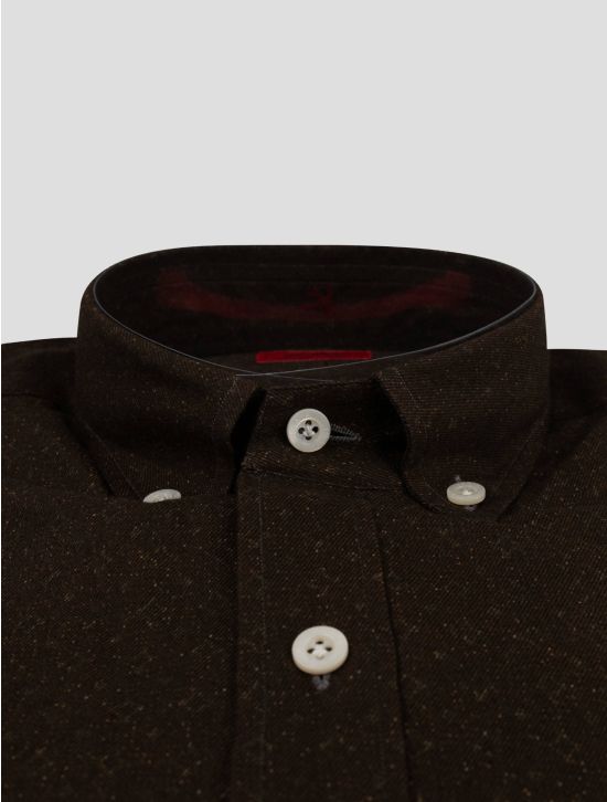 Isaia Isaia Brown Cotton Shirt Brown 001