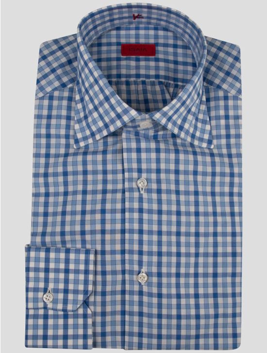 Isaia Isaia White Light Blue Cotton Shirt White / Light Blue 000