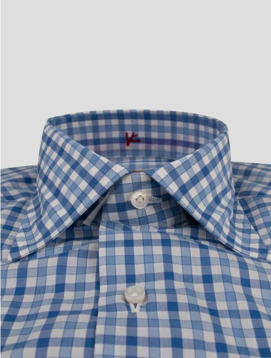 Isaia Isaia White Light Blue Cotton Shirt White / Light Blue 001