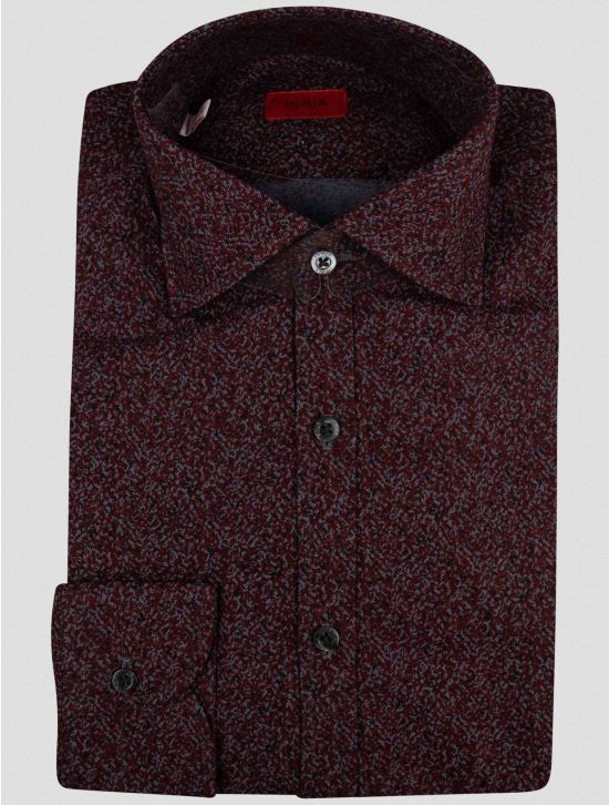 Isaia Isaia Burgundy Cotton Shirt Burgundy 000