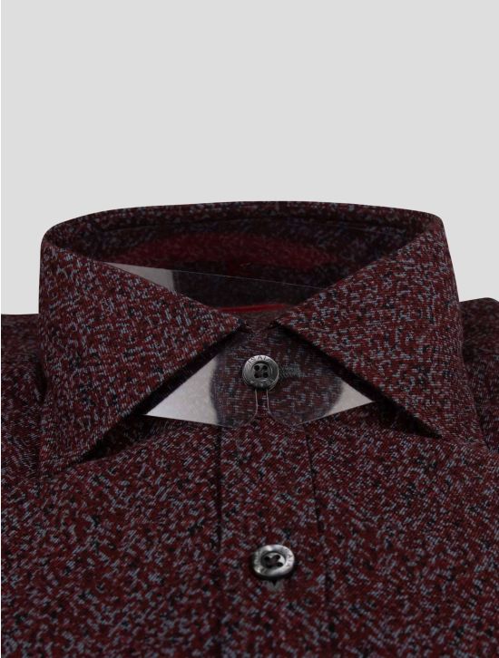 Isaia Isaia Burgundy Cotton Shirt Burgundy 001