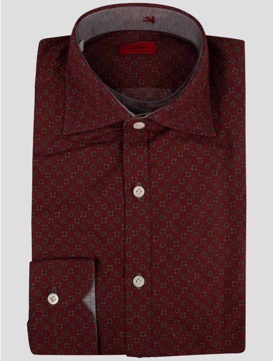 Isaia Isaia Burgundy Cotton Shirt Burgundy 000