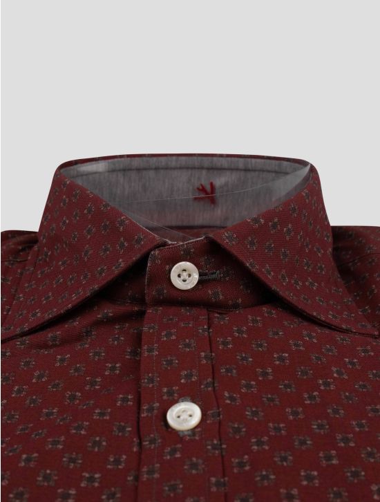 Isaia Isaia Burgundy Cotton Shirt Burgundy 001