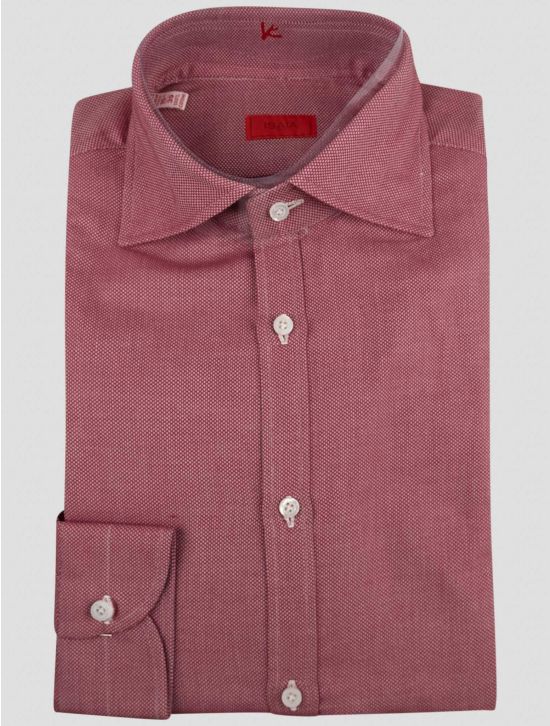 Isaia Isaia Burgundy Cotton Shirt Burgundy 000