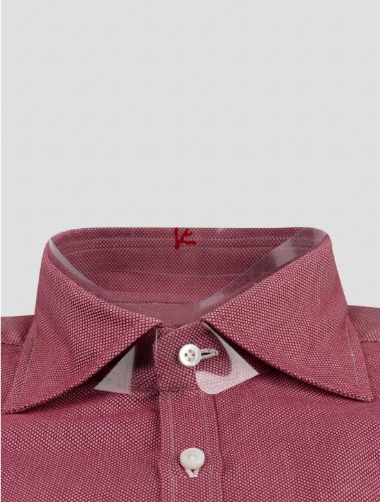 Isaia Isaia Burgundy Cotton Shirt Burgundy 001