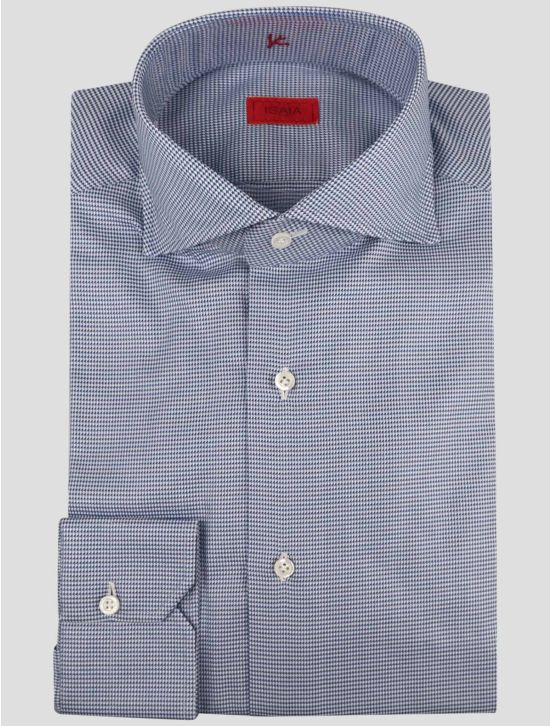 Isaia Isaia Blue White Cotton Shirt Blue / White 000