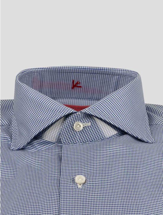 Isaia Isaia Blue White Cotton Shirt Blue / White 001