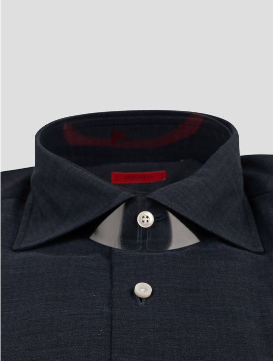 Isaia Isaia Dark Blue Cotton Shirt Dark Blue 001