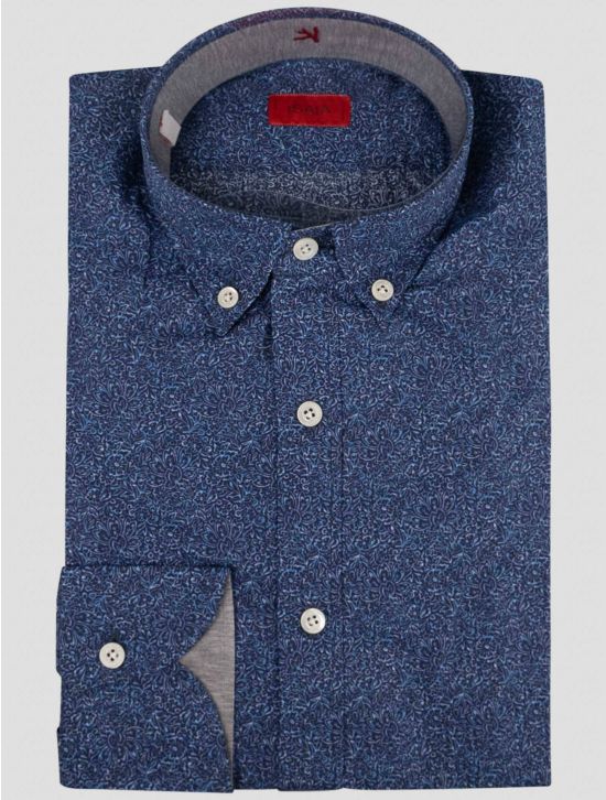 Isaia Isaia Blue Cotton Shirt Blue 000