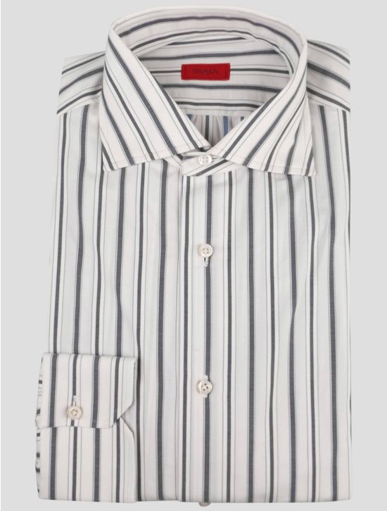 Isaia Isaia Black White Cotton Shirt Black / White 000