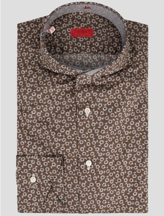 Isaia Isaia Brown Cotton Shirt Brown 000