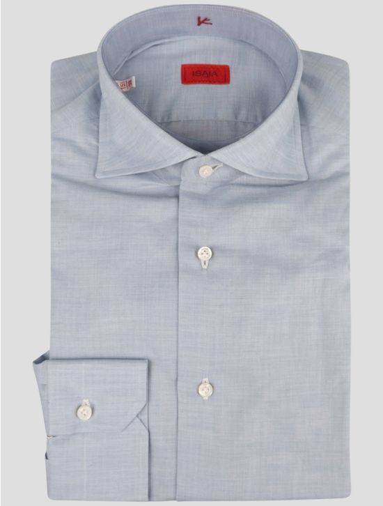 Isaia Isaia Light Blue Cotton Linen Shirt Light Blue 000