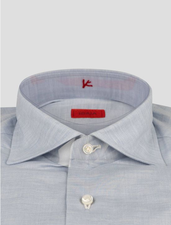 Isaia Isaia Light Blue Cotton Linen Shirt Light Blue 001