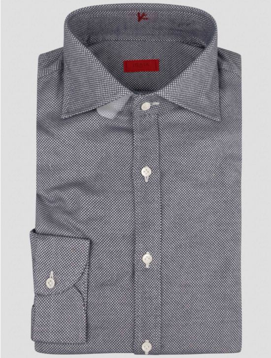 Isaia Isaia Gray White Cotton Shirt Gray / White 000