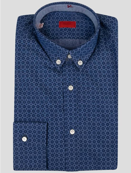 Isaia Isaia Blue Cotton Shirt Blue 000