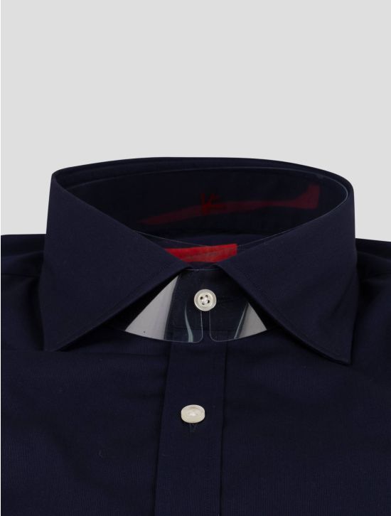 Isaia Isaia Dark Blue Cotton Shirt Dark Blue 001