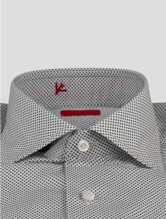 Isaia Isaia Black White Cotton Shirt Black / White 001