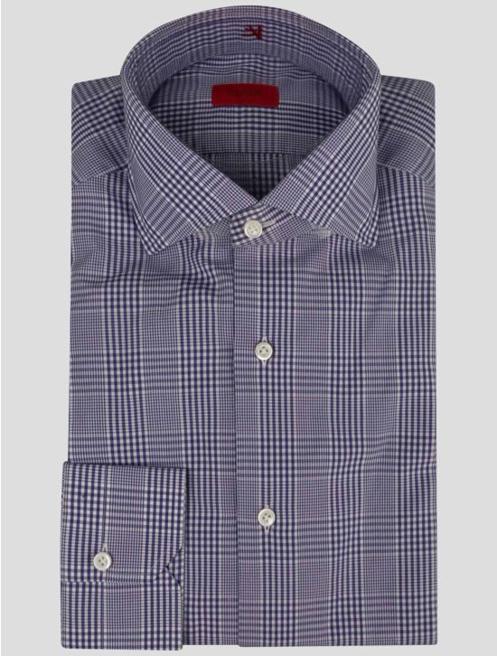 Isaia Isaia Violet White Cotton Shirt Violet / White 000