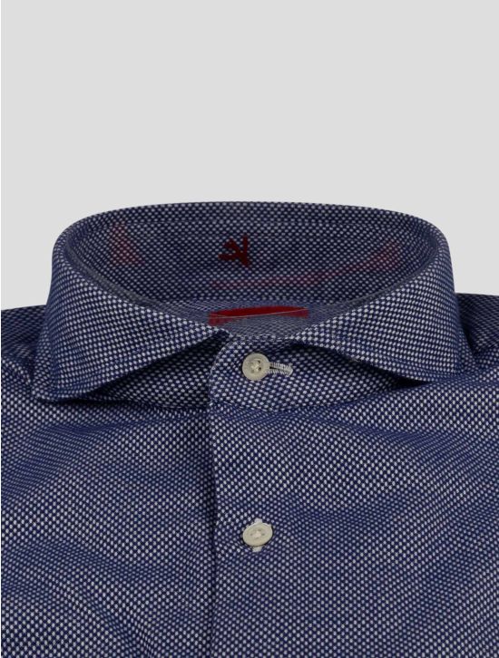 Isaia Isaia Violet White Cotton Shirt Violet / White 001