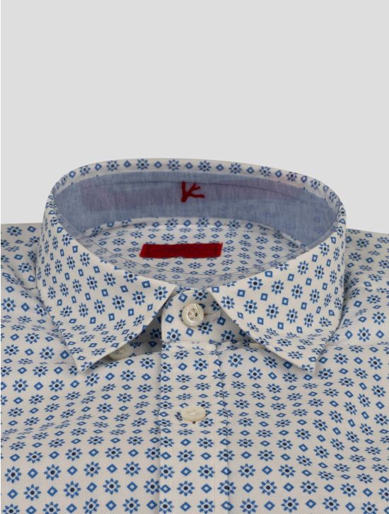 Isaia Isaia Light Blue White Cotton Shirt Light Blue / White 001