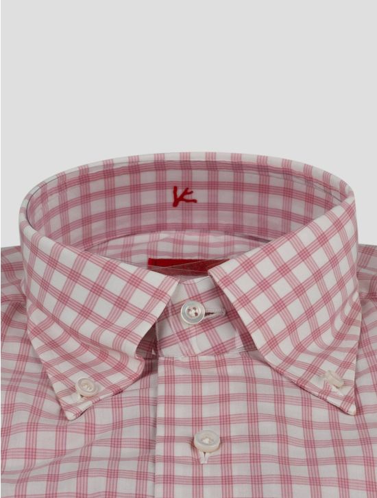 Isaia Isaia Pink White Cotton Shirt Pink / White 001