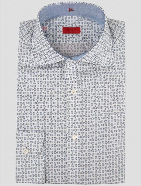 Isaia Isaia Blue White Cotton Shirt Blue / White 000