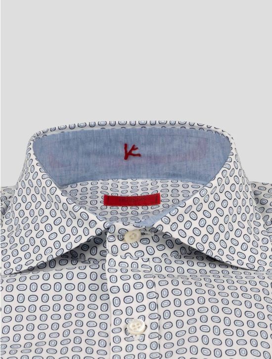 Isaia Isaia Blue White Cotton Shirt Blue / White 001