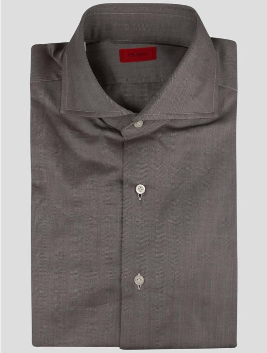 Isaia Isaia Taupe Cotton Shirt Taupe 000