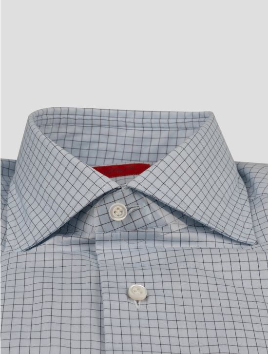 Isaia Isaia Light Blue White Cotton Shirt Light Blue 001