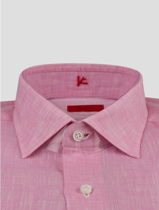 Isaia Isaia Pink Linen Shirt Pink 001