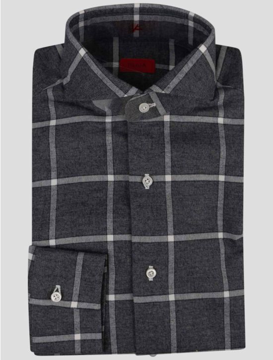 Isaia Isaia Gray Cotton Shirt Gray 000