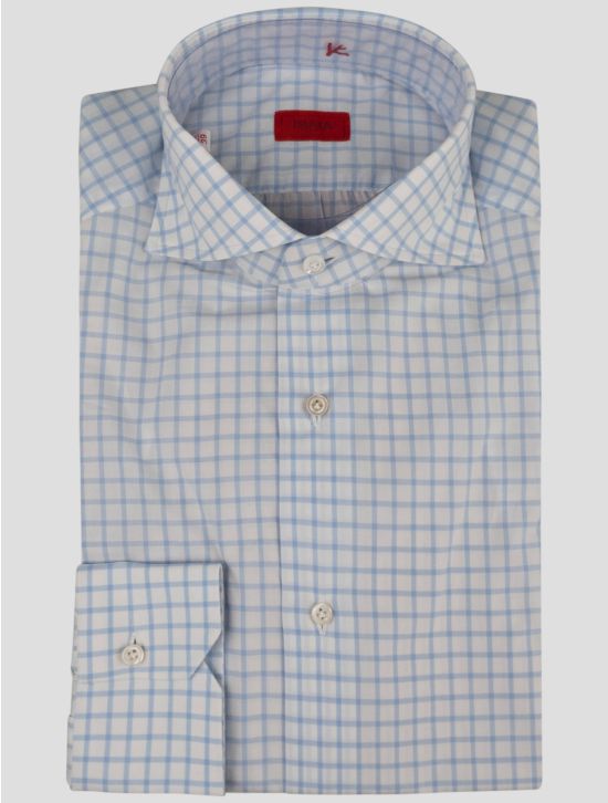 Isaia Isaia Light Blue White Cotton Shirt Light Blue / White 000