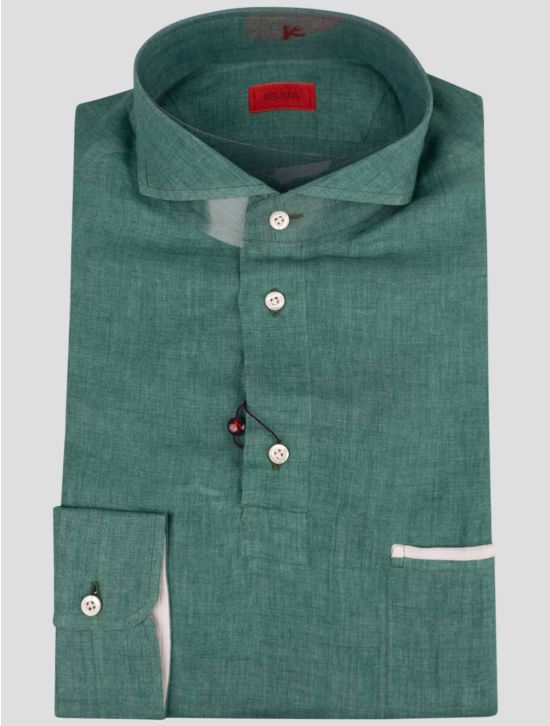 Isaia Isaia Green Linen Shirt Green 000