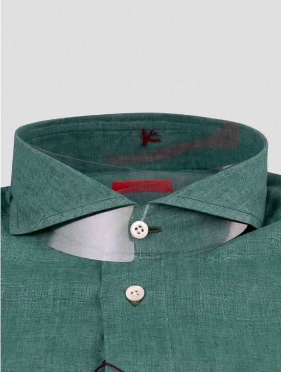 Isaia Isaia Green Linen Shirt Green 001