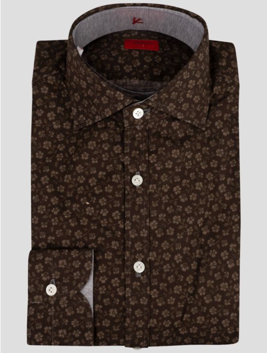 Isaia Isaia Brown Cotton Shirt Brown 000