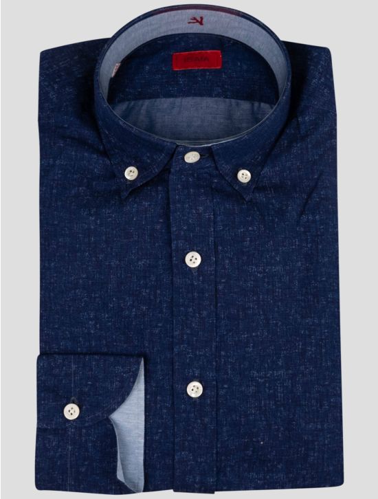 Isaia Isaia Blue Cotton Shirt Blue 000