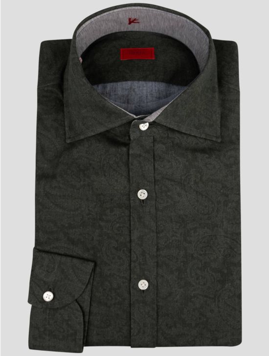 Isaia Isaia Green Cotton Shirt Green 000