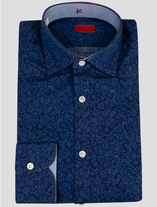 Isaia Isaia Blue Cotton Shirt Blue 000