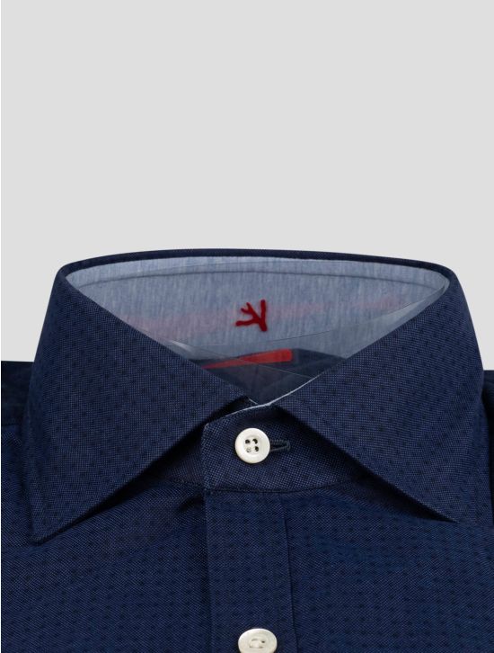 Isaia Isaia Blue Black Cotton Shirt Blue / Black 001