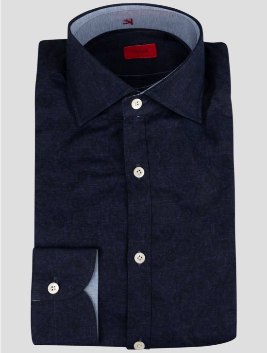 Isaia Isaia Dark Blue Cotton Shirt Dark Blue 000