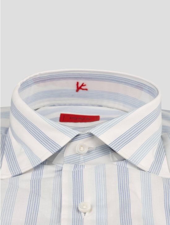 Isaia Isaia Light Blue White Cotton Button down Shirt Light Blue / White 001