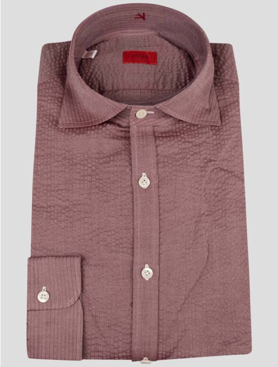 Isaia Isaia Burgundy Cotton Shirt Burgundy 000