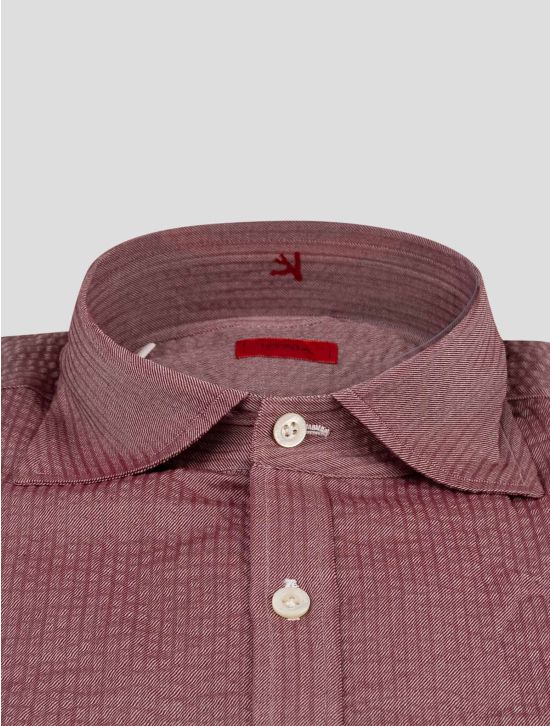 Isaia Isaia Burgundy Cotton Shirt Burgundy 001