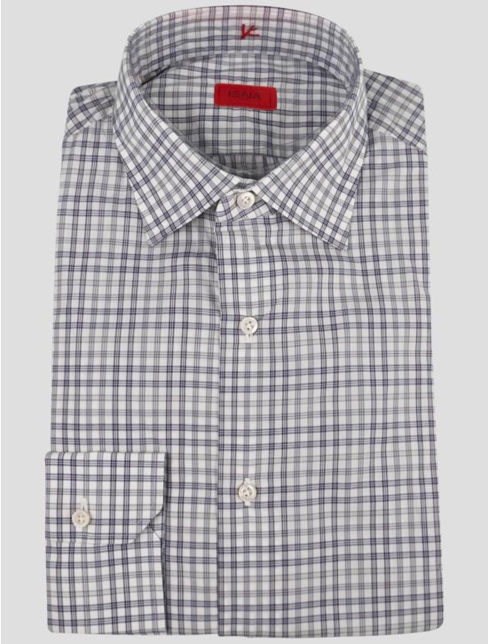 Isaia Isaia Blue White Cotton Shirt Blue / White 000